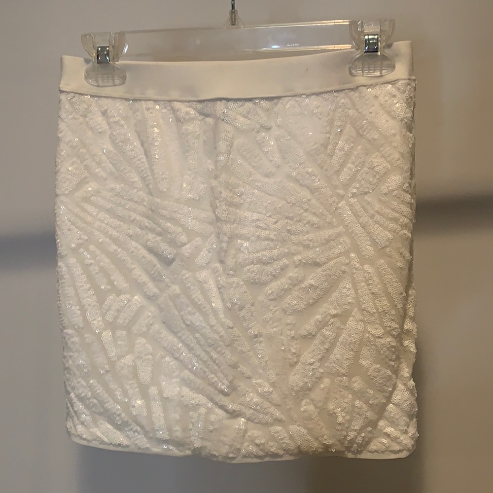 White Sequence Mini Skirt